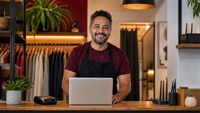Comércio conectado com internet empresarial