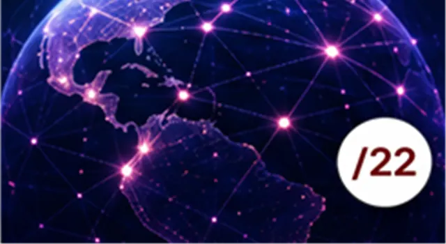 Bloco IPv4 /22 — rede global conectada